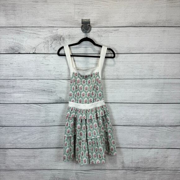 Rachel Parcell Women's Floral Cotton Poplin Tiered Mini Dress Size 10 - Picture 1 of 9